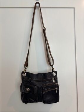 Roots 73 Genuine Leather Crossbody Bag – Dark Brown Made in Canada